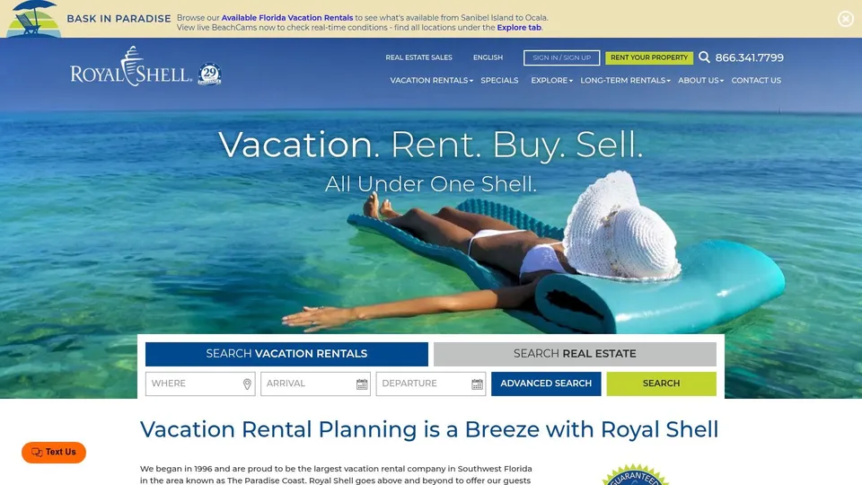 Waterfront home with a private dock, a common rental type offered by Royal Shell Vacations in Cape Coral